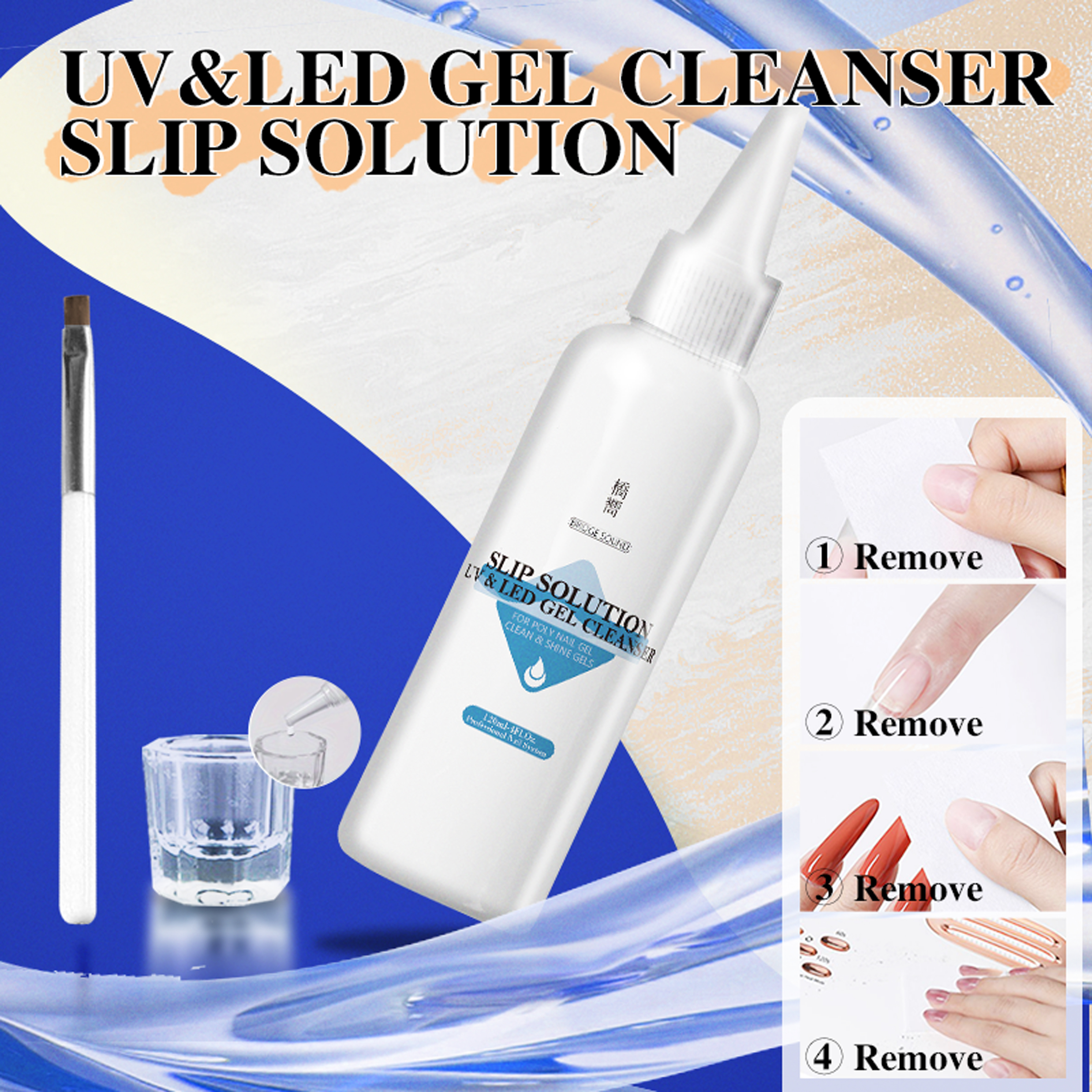 Polygel Nail Kit - 120ml Poly Nail Gel Slip Solution