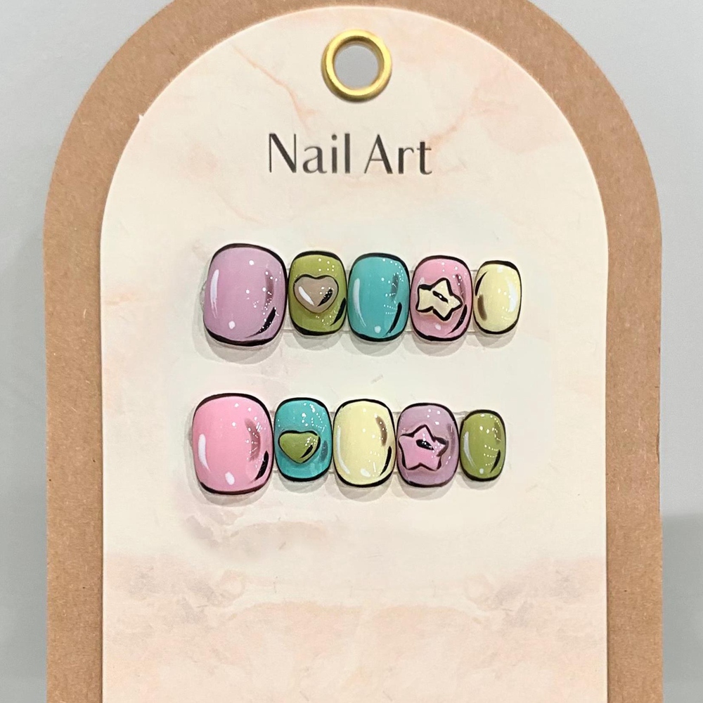 Nail Art Xs - Handmade Short Catoon False Nails Press