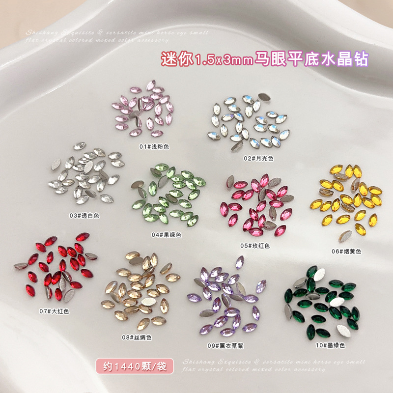 300/1440Pcs Mini flat back Mar – Nail Art Xs Bewertung und Preis