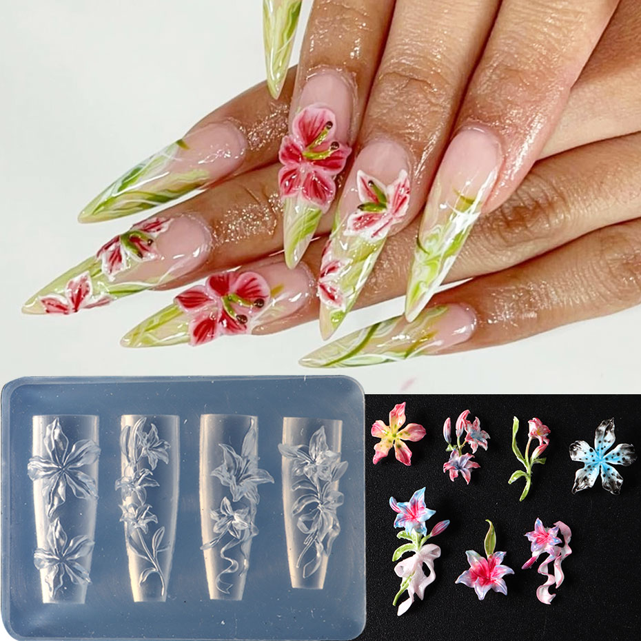 1pcs 3D Elegant Lily Nail Char – Nail Art Elegant Bewertung und Preis