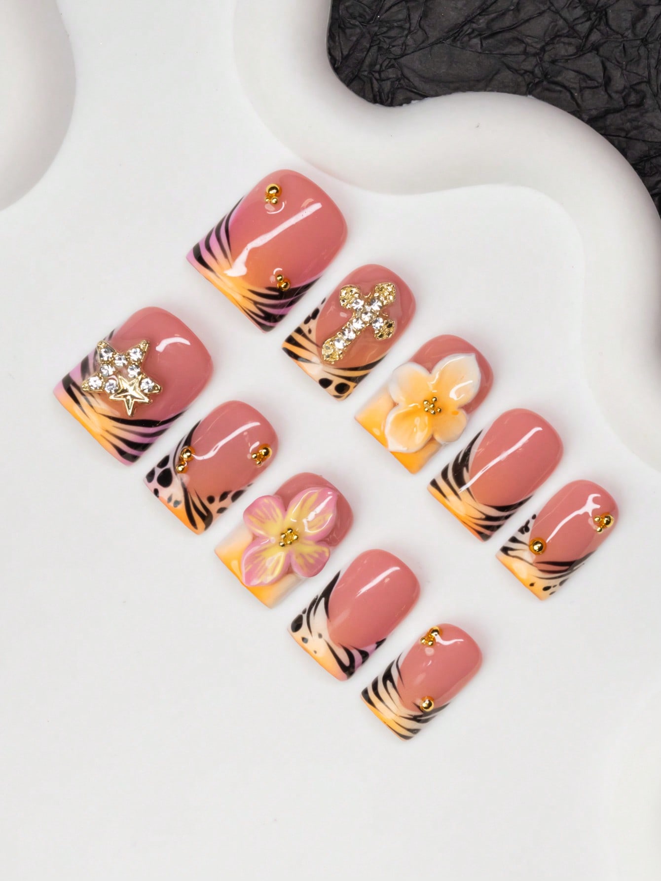 10pcs/Set Handmade Square Nail – Nail Art Zebra Design Bewertung und Preis