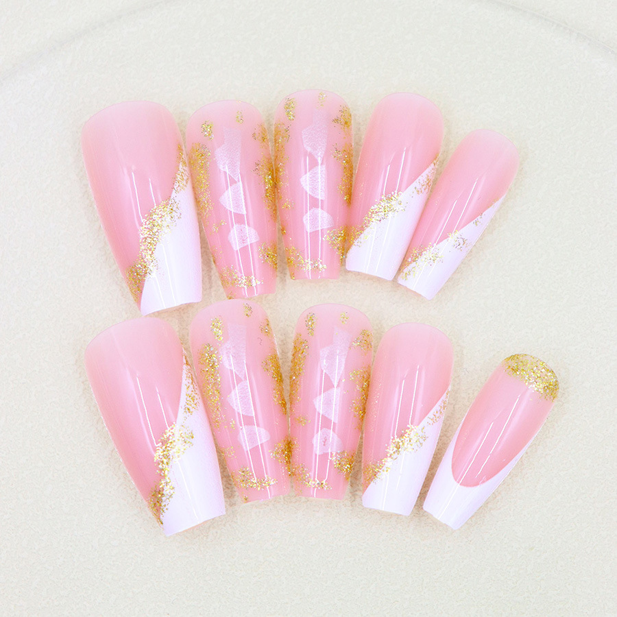 French White Edge Broken Gold  – Nail Art Elegant Bewertung und Preis