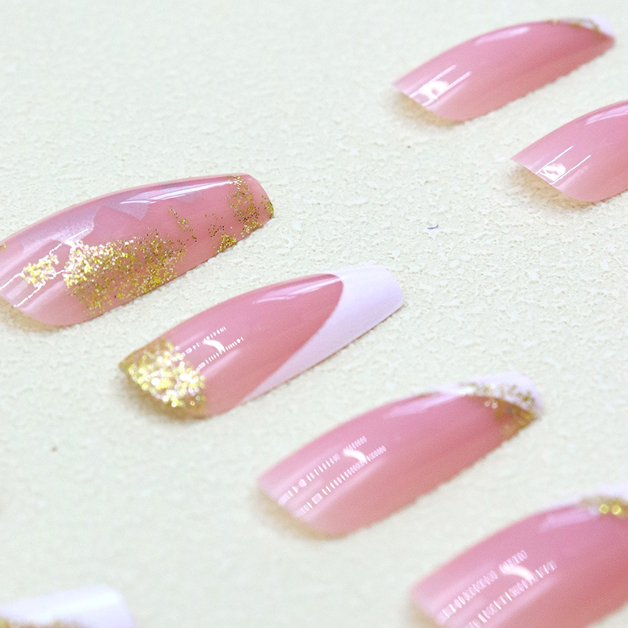 French White Edge Broken Gold  – Nail Art Elegant Bewertung und Preis