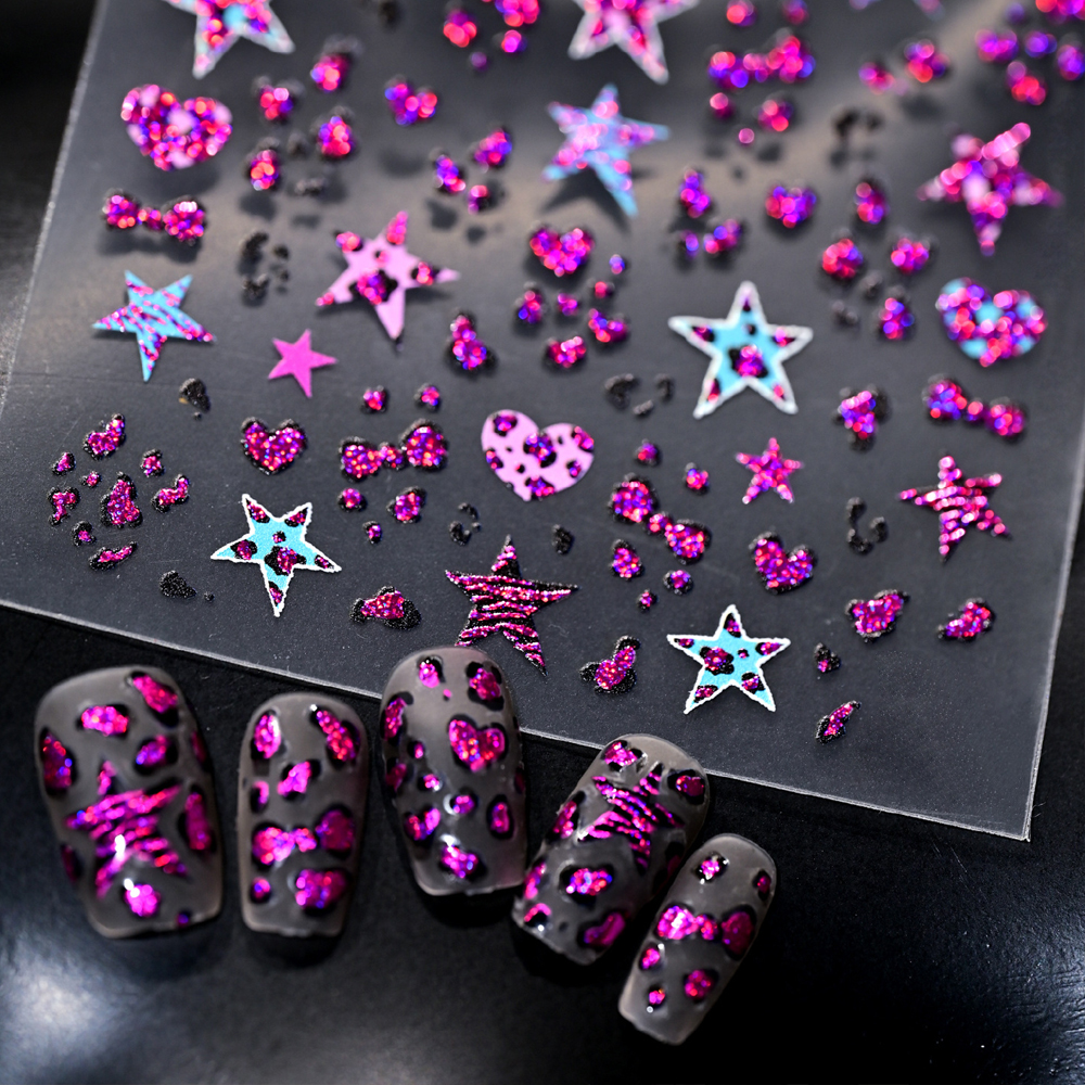 5D Leopard Print Bowknot Star  – Nail Art Zebra Design Bewertung und Preis
