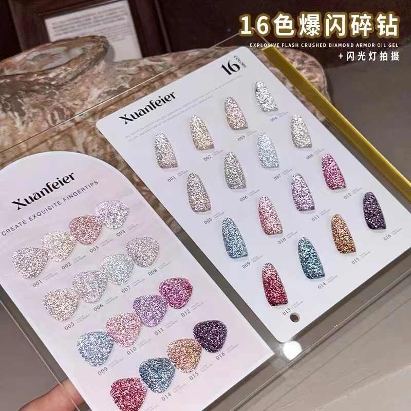 XUANFEIER 16 colors Broken dia – Nail Art Gel Bewertung und Preis