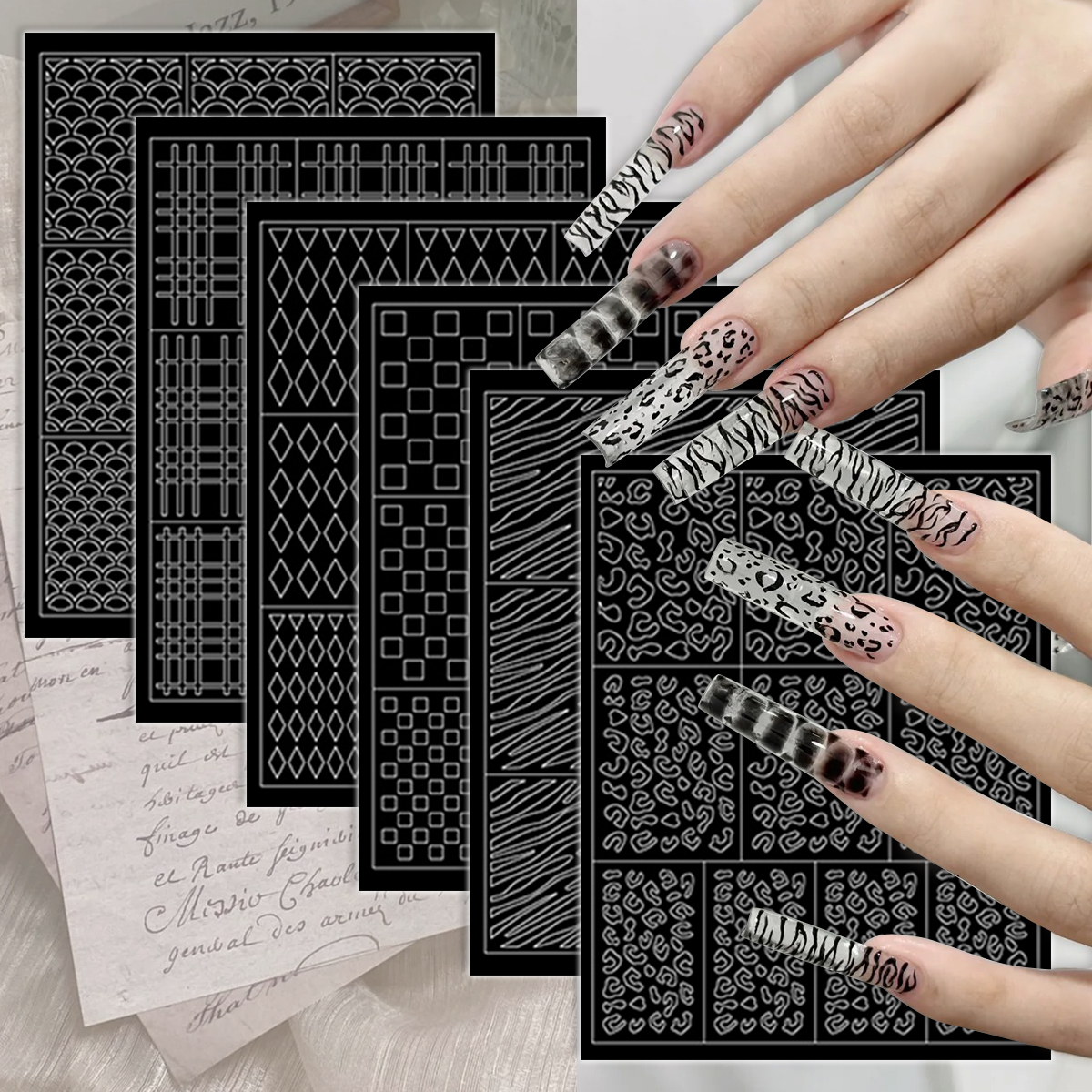 3 to 30 Sheets Black Line Geom – Nail Art Zebra Design Bewertung und Preis