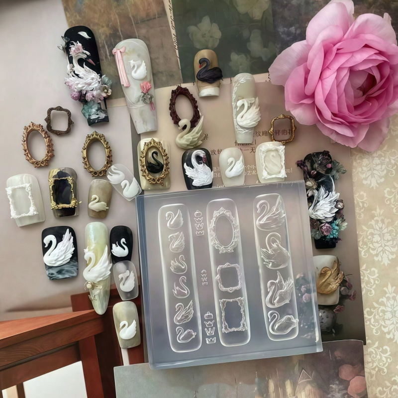 Elegant Swan Crown Nail Art Mo – Nail Art Elegant Bewertung und Preis