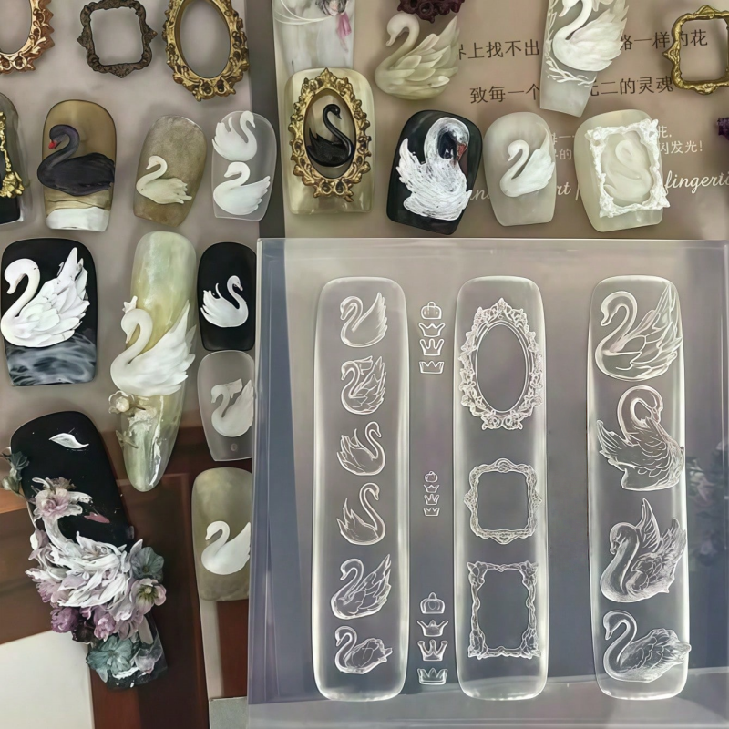 Elegant Swan Crown Nail Art Mo – Nail Art Elegant Bewertung und Preis