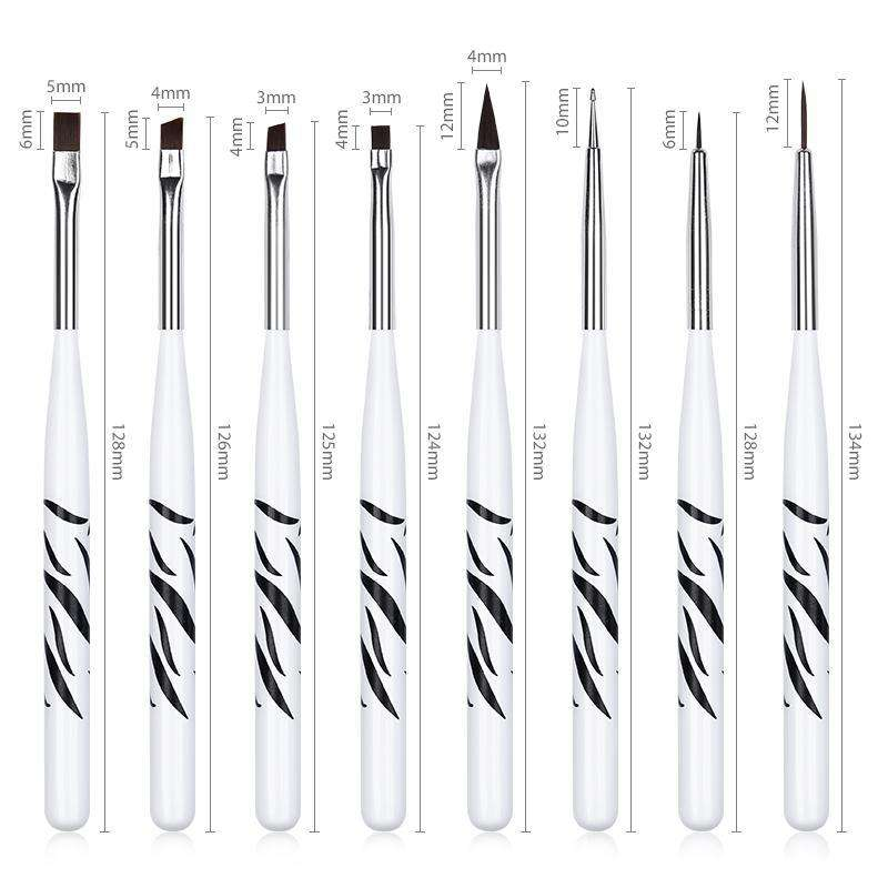 8PCS Zebra Print Nail Art Brus – Nail Art Zebra Design Bewertung und Preis