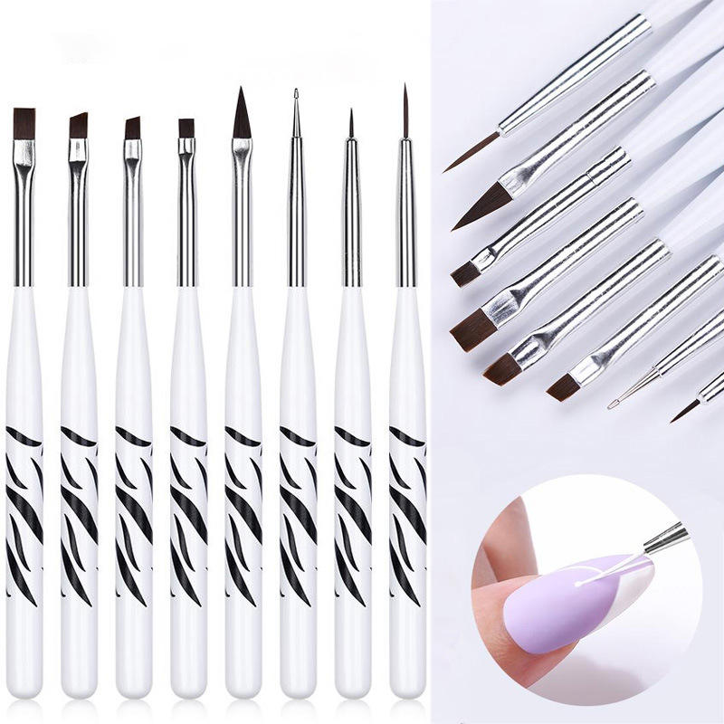 8PCS Zebra Print Nail Art Brus – Nail Art Zebra Design Bewertung und Preis