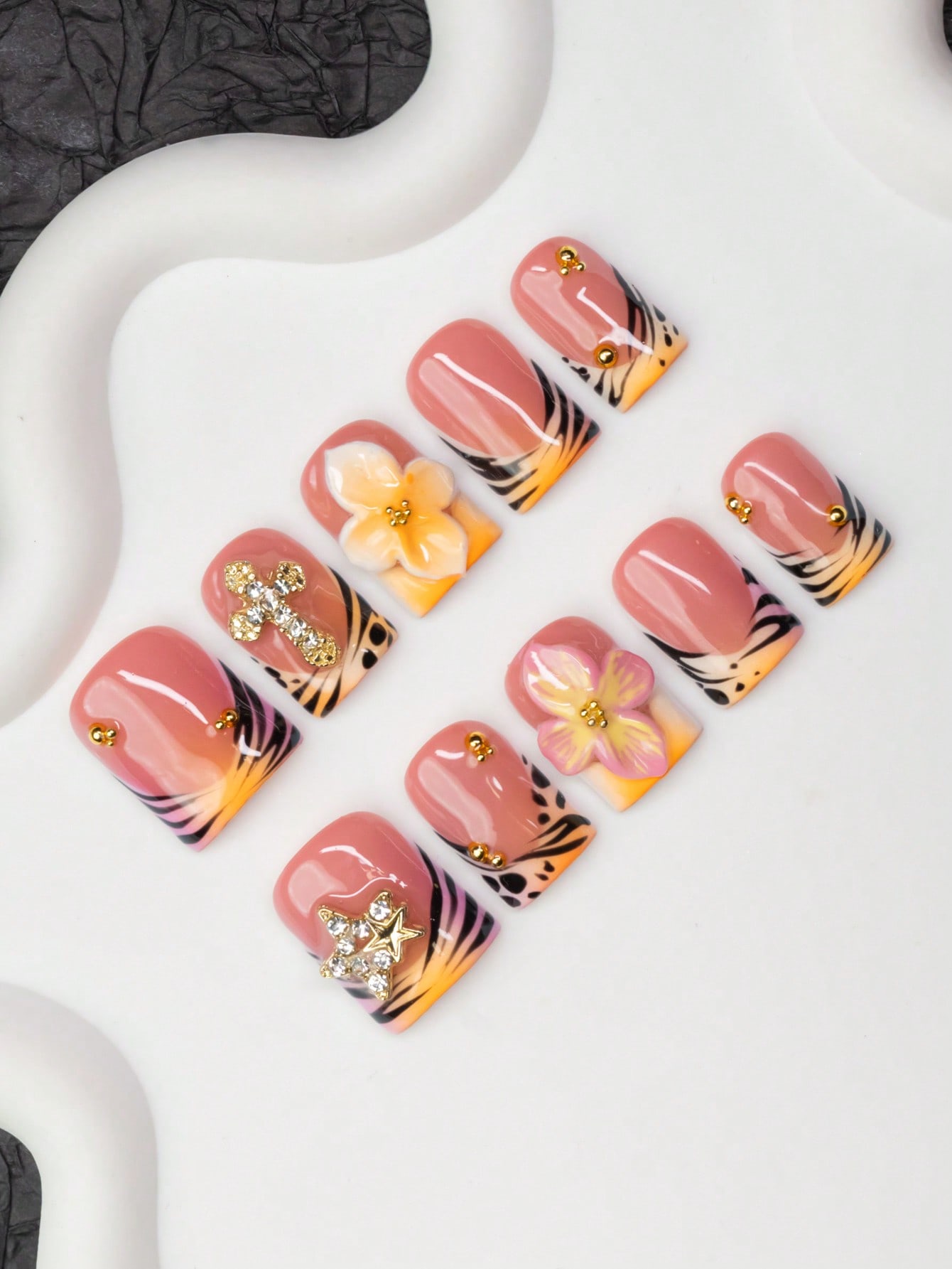 10pcs/Set Handmade Square Nail – Nail Art Zebra Design Bewertung und Preis
