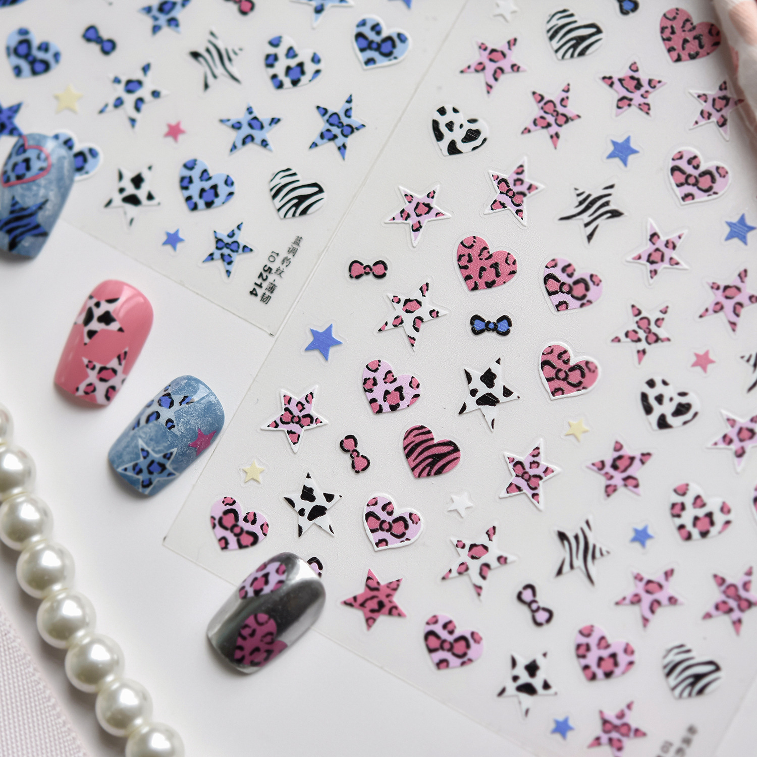 Blue And Pink Star Shaped Hear – Nail Art Zebra Design Bewertung und Preis