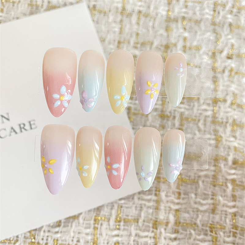 10pcs Handmade Almond Fake Nai – Nail Art Xs Bewertung und Preis