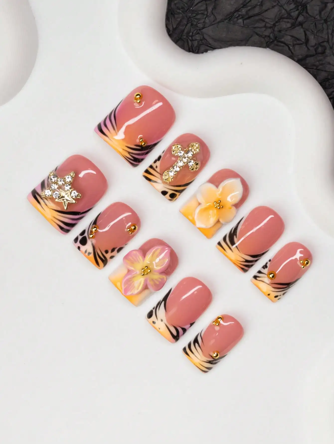 10pcs/Set Handmade Square Nail – Nail Art Zebra Design Bewertung und Preis