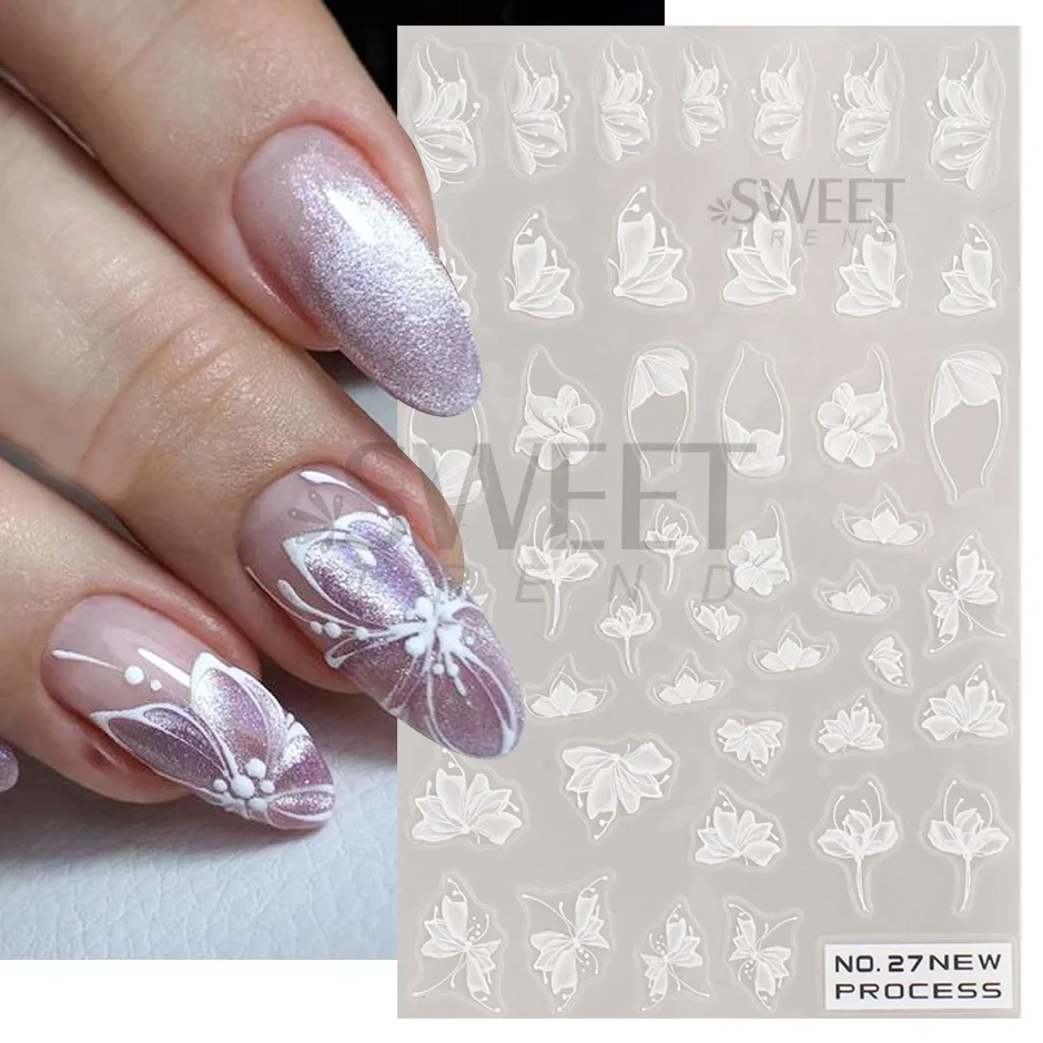 White Lace Flower Nail Art Sti – Nail Art Elegant Bewertung und Preis