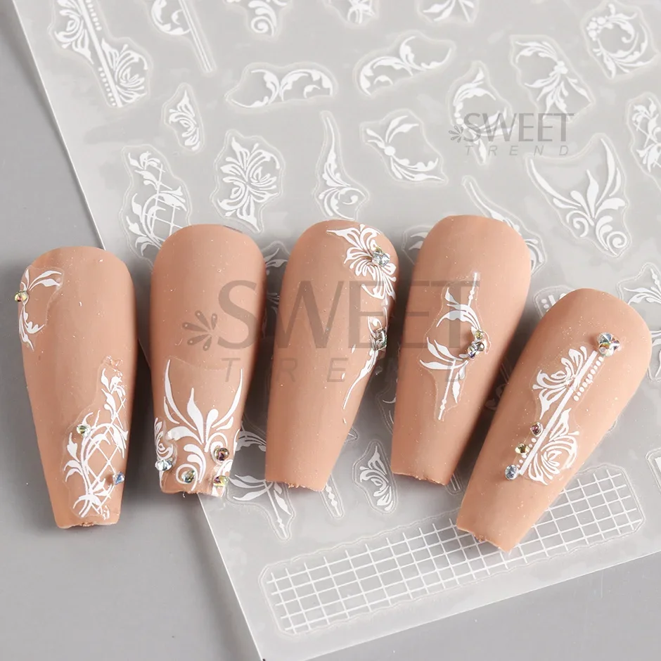 White Lace Flower Nail Art Sti – Nail Art Elegant Bewertung und Preis