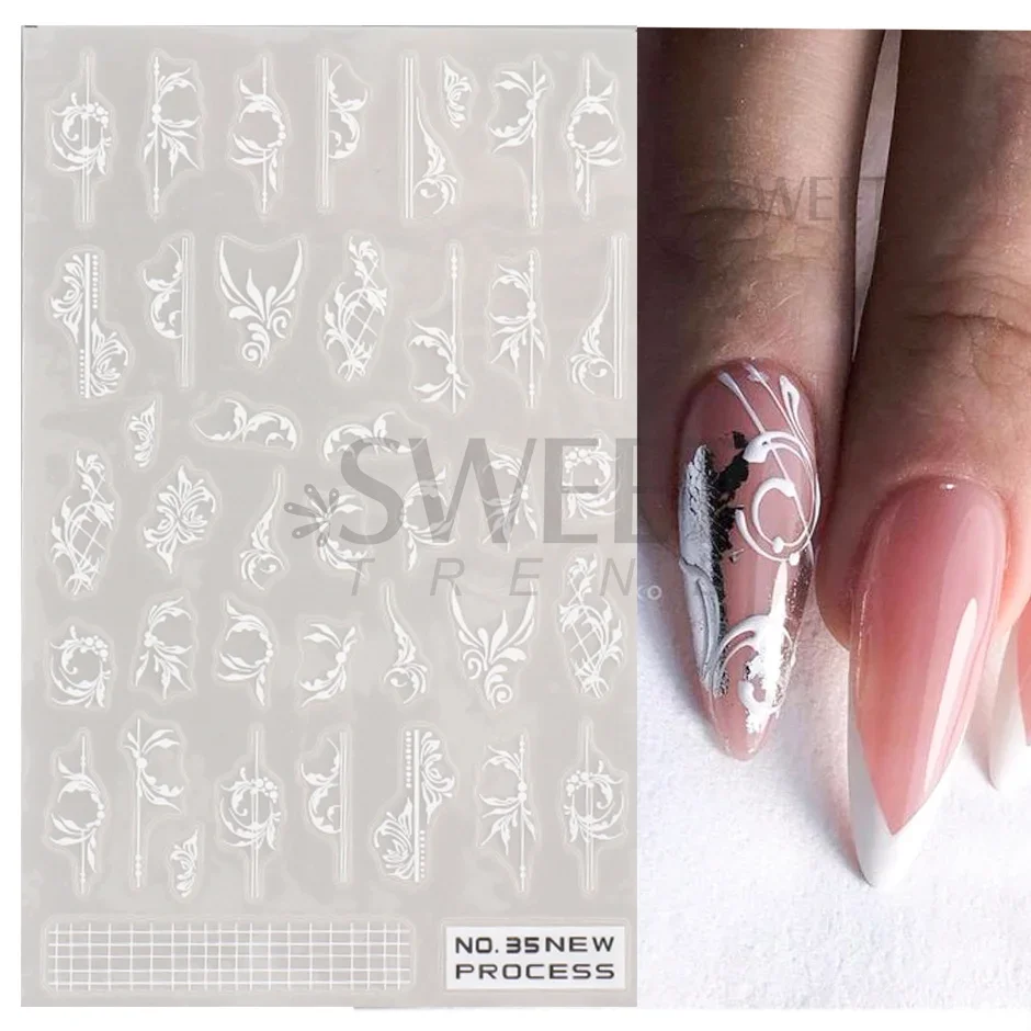 White Lace Flower Nail Art Sti – Nail Art Elegant Bewertung und Preis