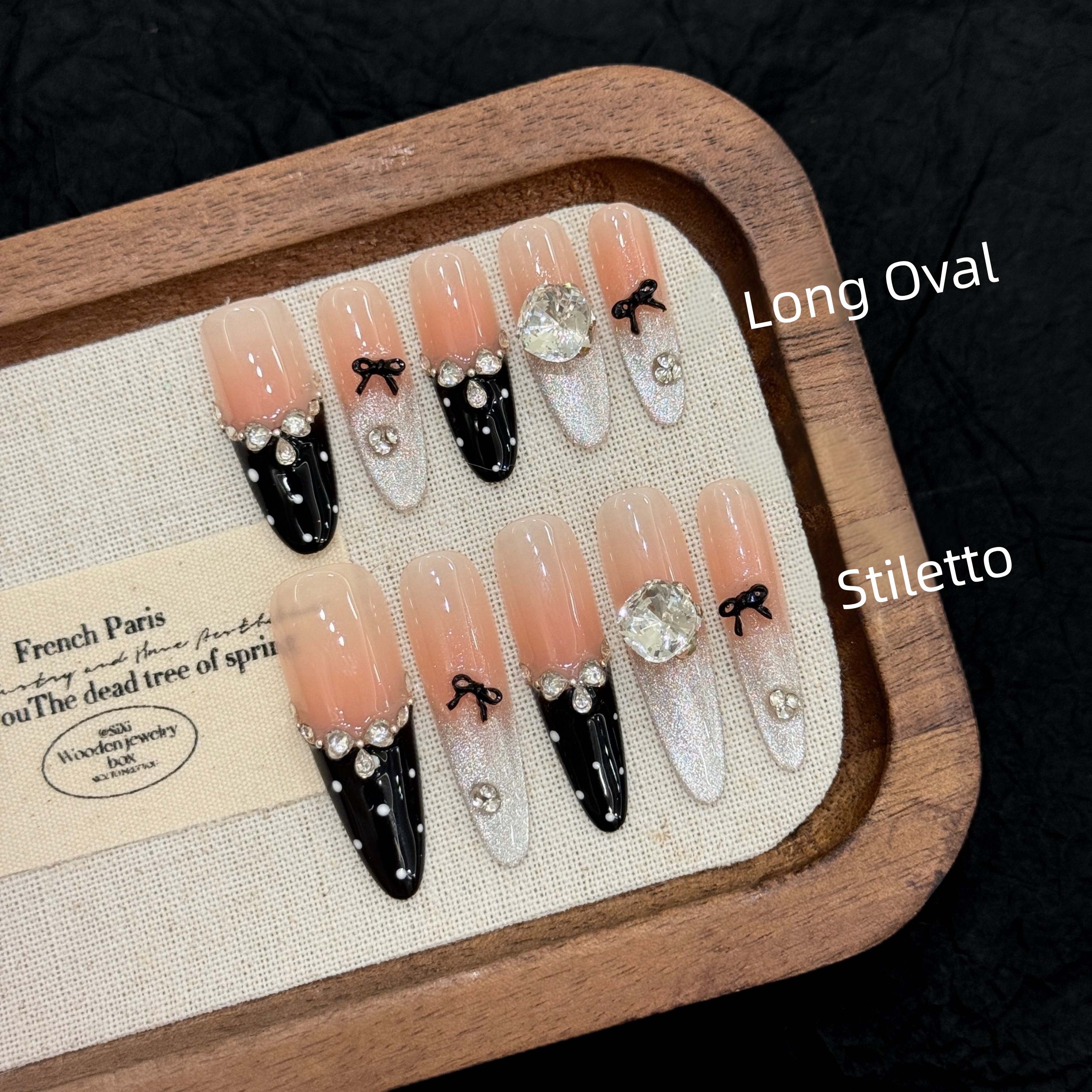 10pcs Handmade Pressed Long Ov – Nail Art Elegant Bewertung und Preis