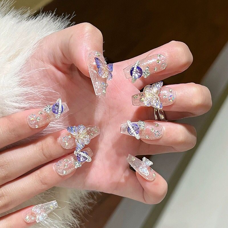 10Pcs Handmade Press On Nails  – Nail Art Xs Bewertung und Preis