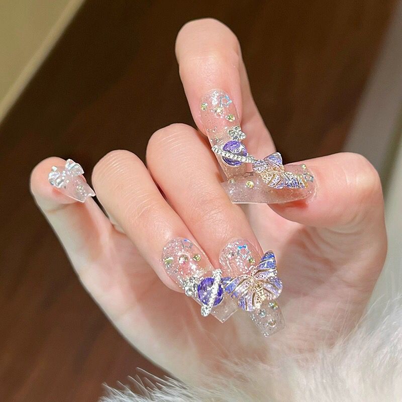 10Pcs Handmade Press On Nails  – Nail Art Xs Bewertung und Preis