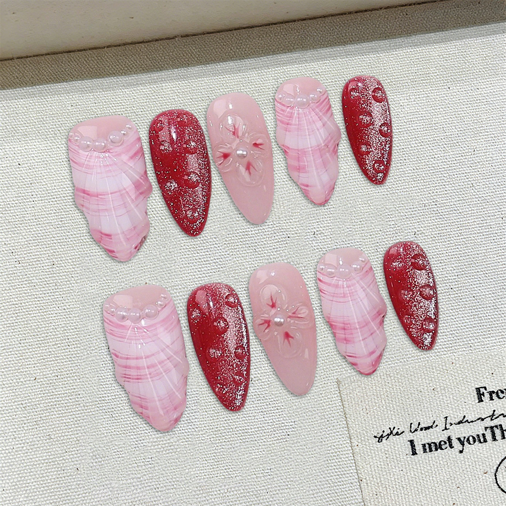 10pcs Medium Almond Handmade P – Nail Art Elegant Bewertung und Preis