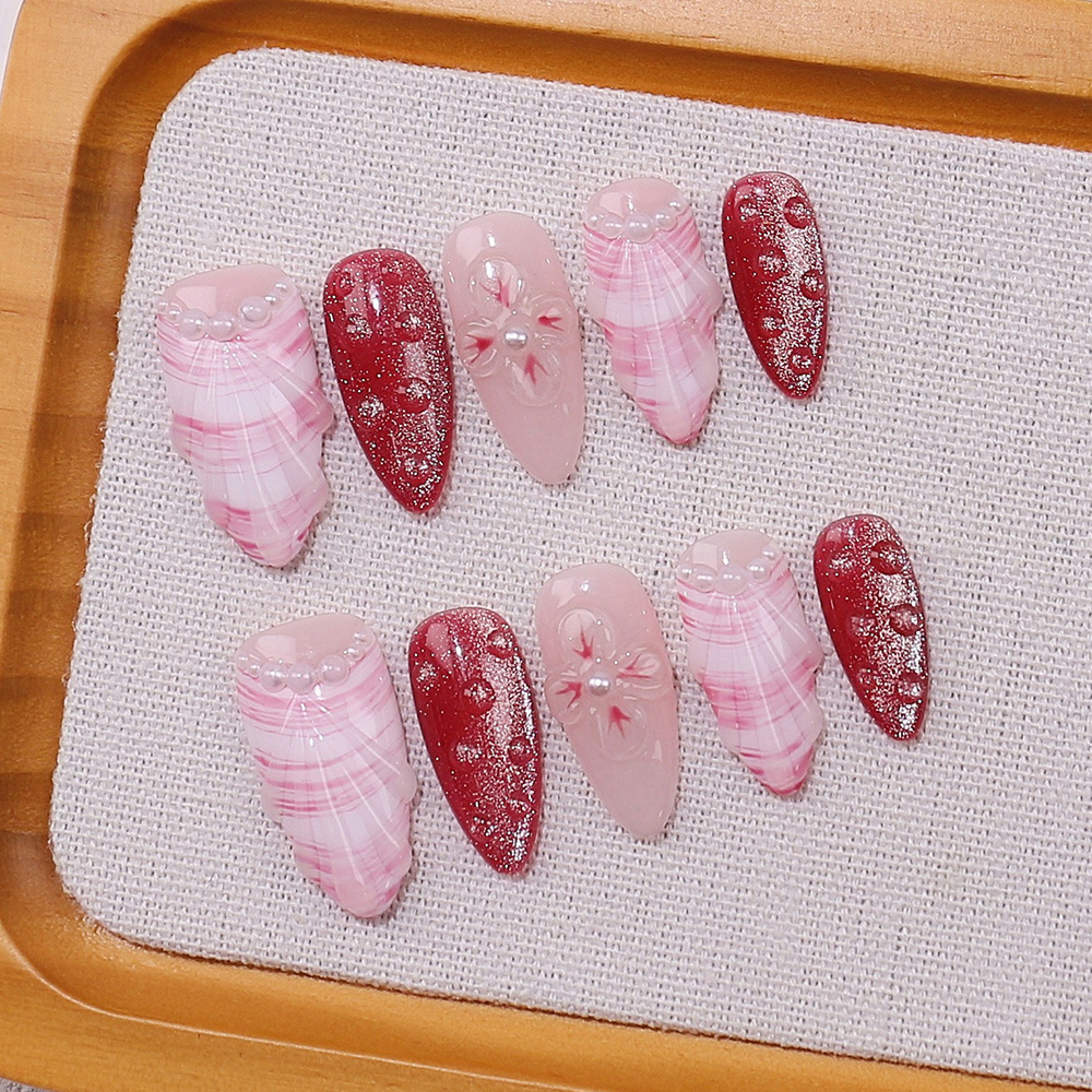 10pcs Medium Almond Handmade P – Nail Art Elegant Bewertung und Preis