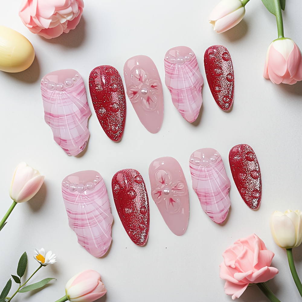 10pcs Medium Almond Handmade P – Nail Art Elegant Bewertung und Preis