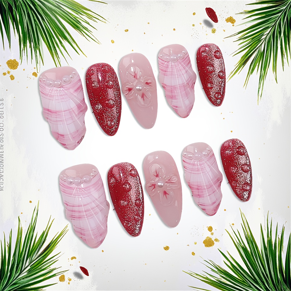 10pcs Medium Almond Handmade P – Nail Art Elegant Bewertung und Preis