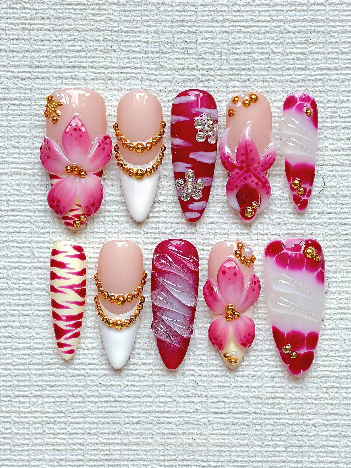 10pcs Y2K Elegant Almond-Shape – Nail Art Elegant Bewertung und Preis