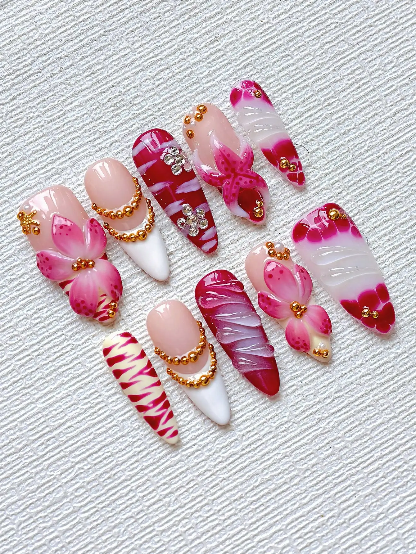 10pcs Y2K Elegant Almond-Shape – Nail Art Elegant Bewertung und Preis