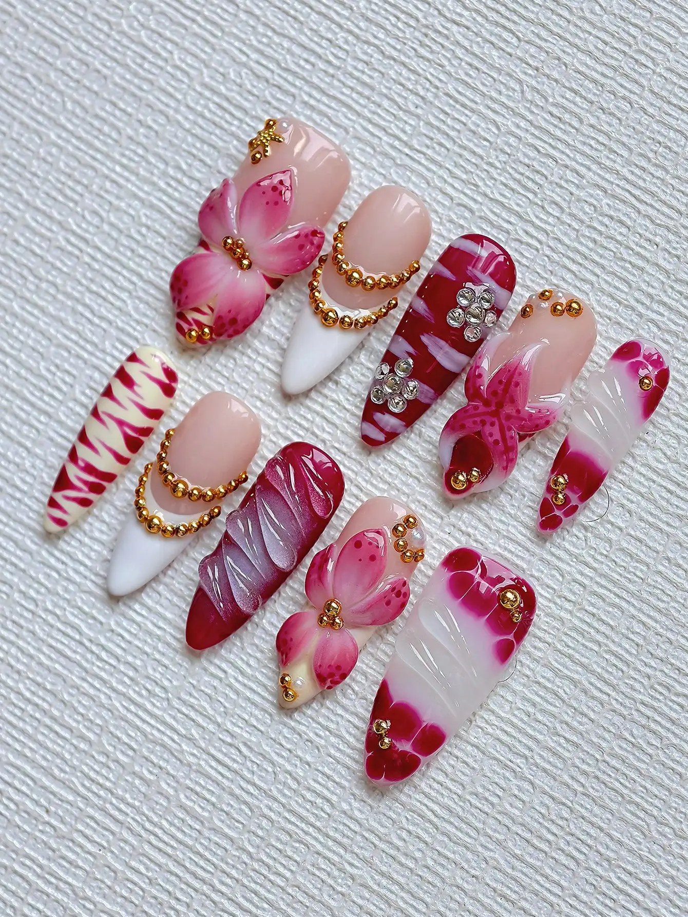 10pcs Y2K Elegant Almond-Shape – Nail Art Elegant Bewertung und Preis