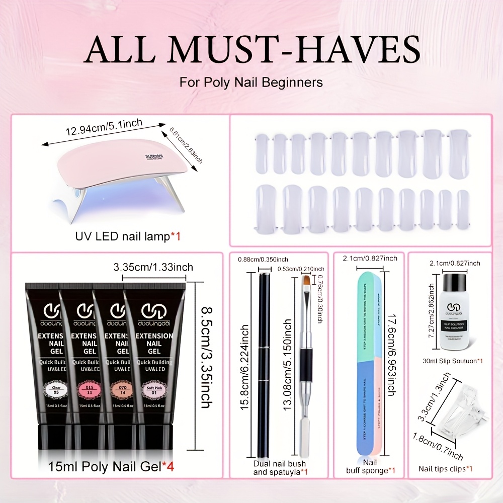 Poly for Nail Gel Kit, 4pcs Cl – Polygel Nail Kit Bewertung und Preis