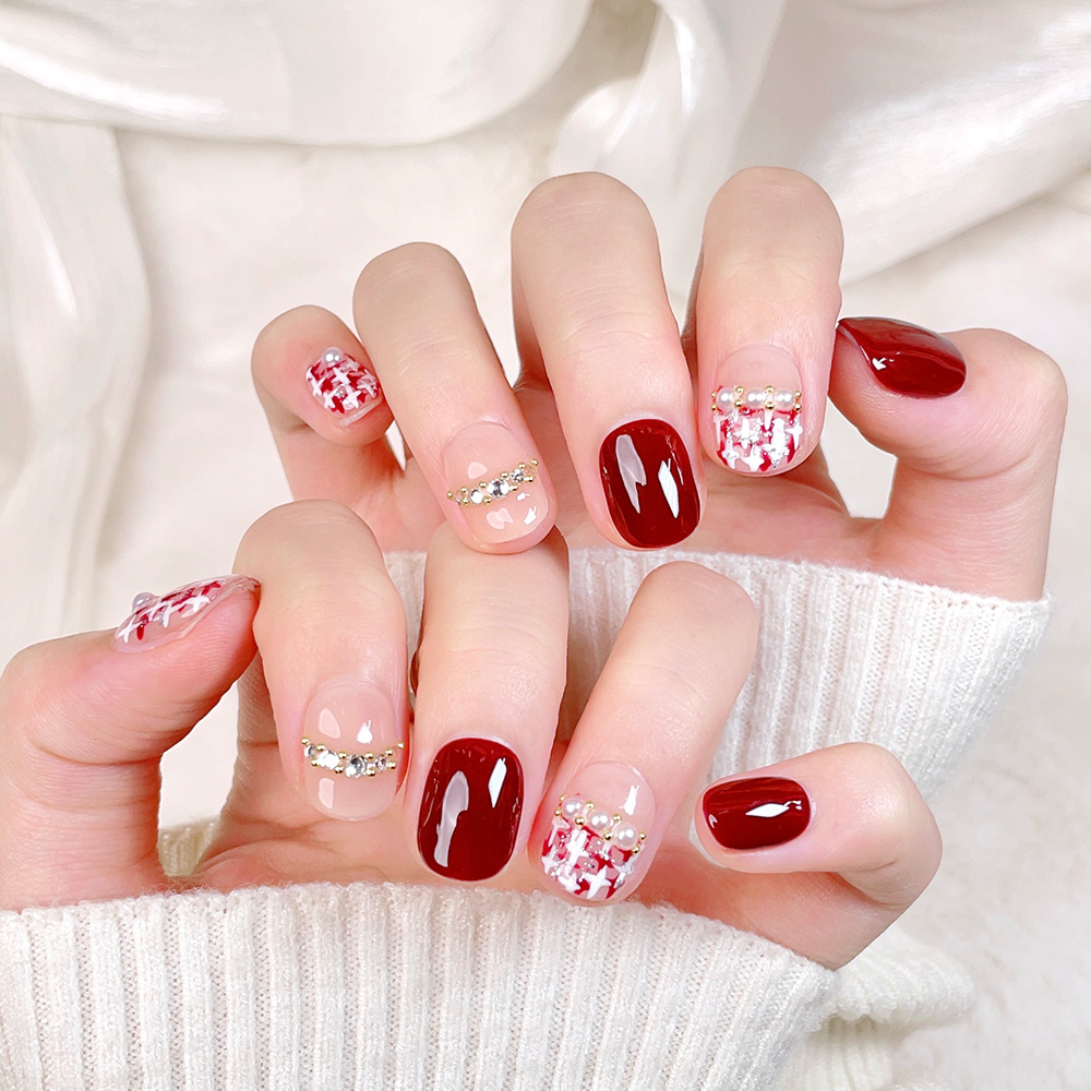 10pcs Short Square Round Handm – Nail Art Elegant Bewertung und Preis