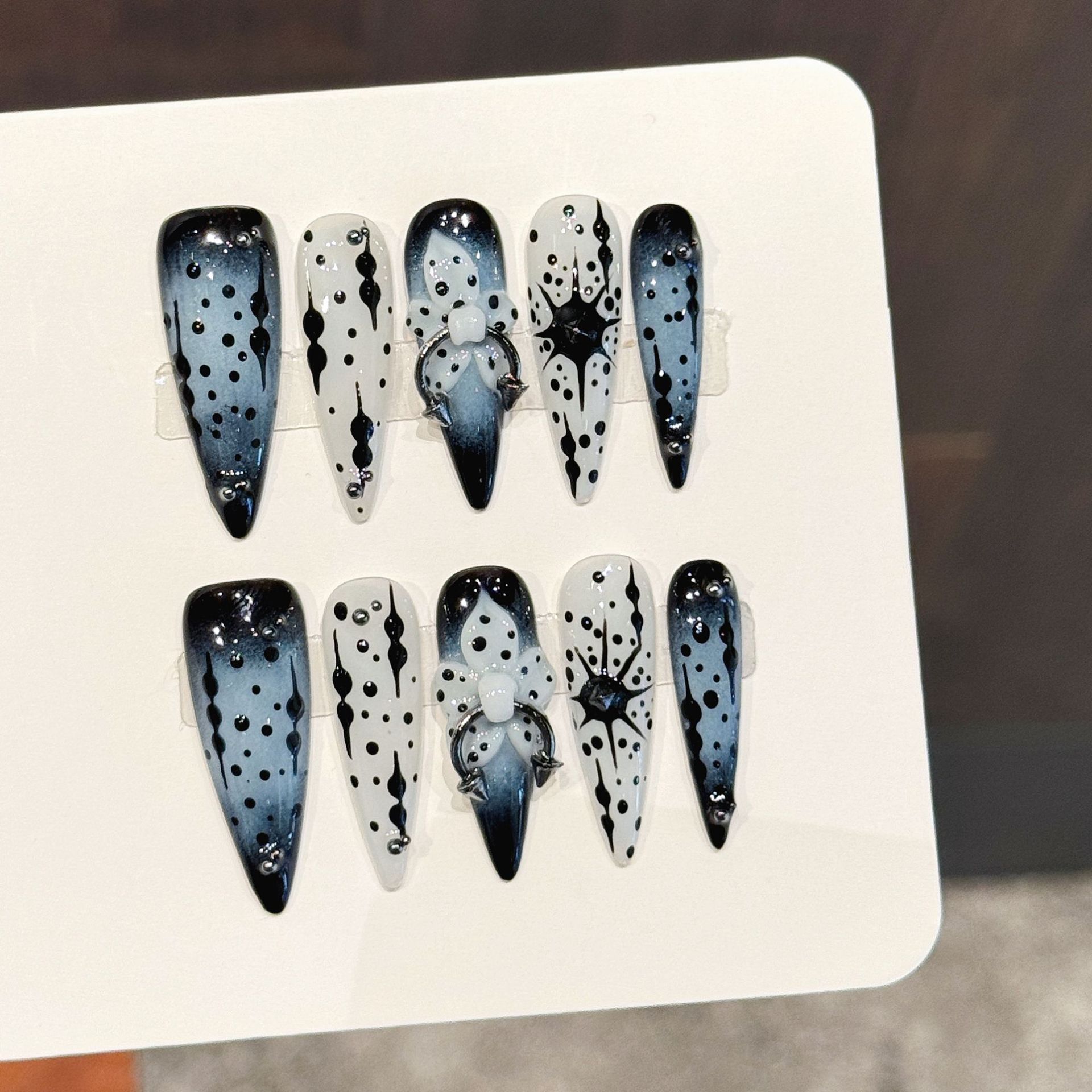 10pcs Gradient Ink Blue Handma – Nail Art Elegant Bewertung und Preis